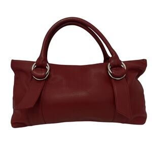 Vintage Y2K Leather Express Design Studio Shoulder Bag Red Pebble 90s Phoebe New